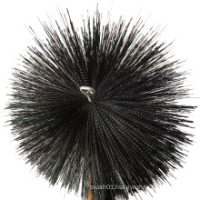 Cylinder type steel wire chimney brushes Household nylon wire fireplace brush with fiberglass rod